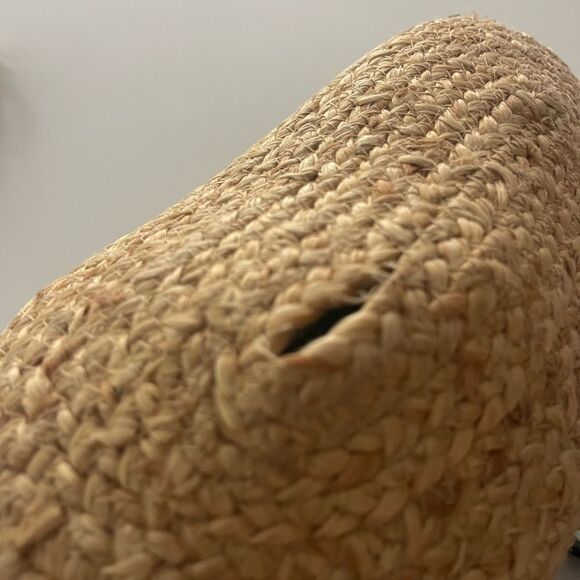 Zadig & Voltaire Initiale Woven Jute Tote FLAWED - Picture 13 of 14